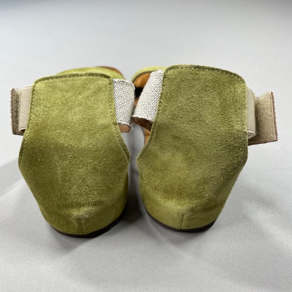 NEW Sundance Sandals Womens 7.5 green suede leather brown cork boho hippie - Picture 5 of 12